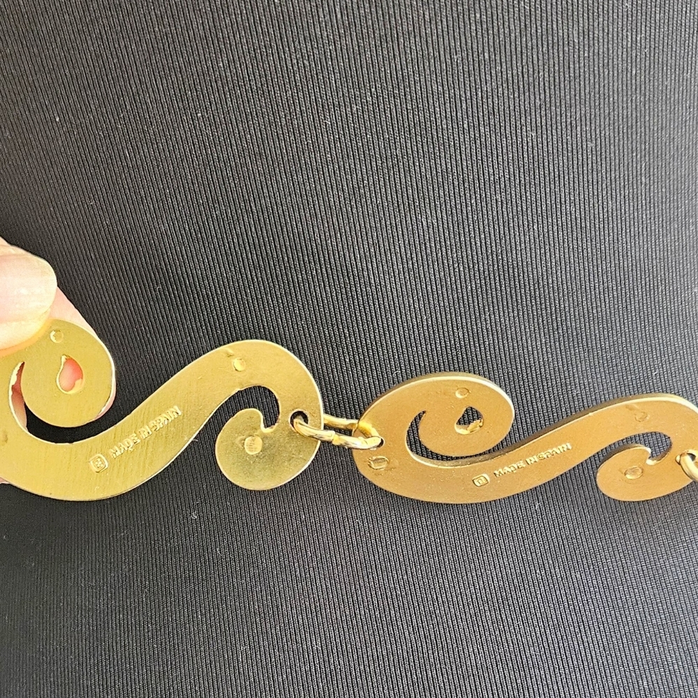 Vtg Rare Escada scroll link heavy Chunky chain belt Made In Spain Luxury FIRM - Picture 7 of 9